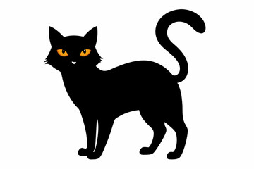 Halloween cat vector illustration, Halloween silhouette vector

