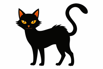Halloween cat vector illustration, Halloween silhouette vector

