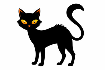 Fototapeta premium Halloween cat vector illustration, Halloween silhouette vector