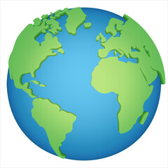 3D cartoon planet earth illustration