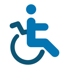 Patient in wheelchair icon design