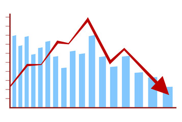 Red arrow graph going down