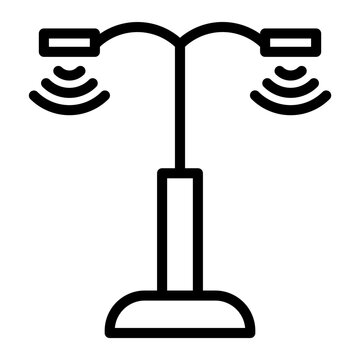 Light Pollution Vector Line Icon Design