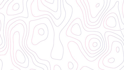 Abstract topographic map background. Red blue illuminated topographic lines on transparent background. 