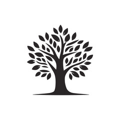 Silhouette vector of tree design template
