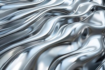 Silver abstract background with wavy pattern created with generative ai