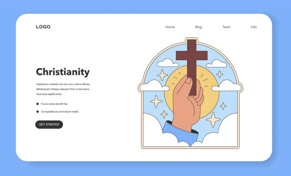 Christianity emblem. Flat vector illustration.