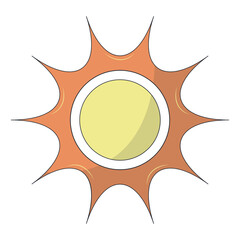 Cute Summer Beach Illustration. Isolated Vector Clipart in Cartoon Design.