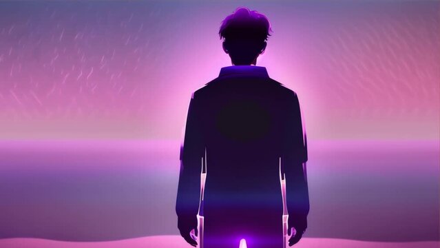 silhouette of a person in a dress ,generative ai
