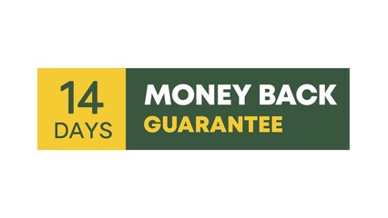Label design 60 days money back guarantee. Guarantee banner. Flat design.