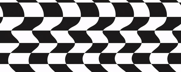 Obraz premium Abstract Wavy Checkerboard Pattern