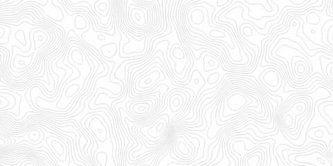 White and black Topographic contour lines. Seamless pattern with lines Topographic map. Geographic mountain relief diagram line wave carve pattern.