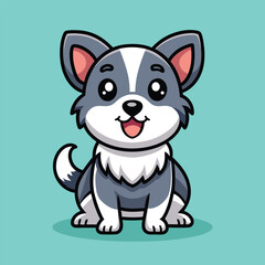 Cute Dog Cartoon Vector Icon Illustration.