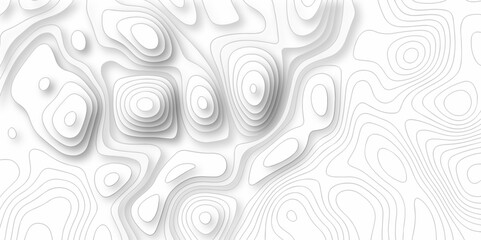 White and black Topographic contour lines. Seamless pattern with lines Topographic map. Geographic mountain relief diagram line wave carve pattern.