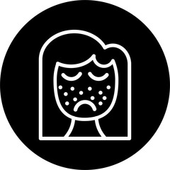 Acne Treatment Line White Circle Black