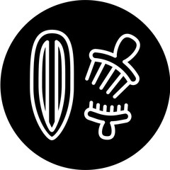 Fototapeta premium Hair Accessories Line White Circle Black