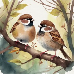 Fototapeta premium Two Sparrow