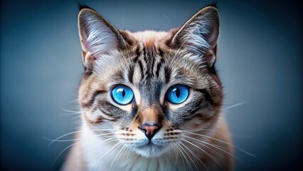 Blue-eyed cat with a mesmerizing gaze, cat, blue eyes, feline, pet, beautiful, domestic, animal, fluffy, adorable, whiskers, portrait