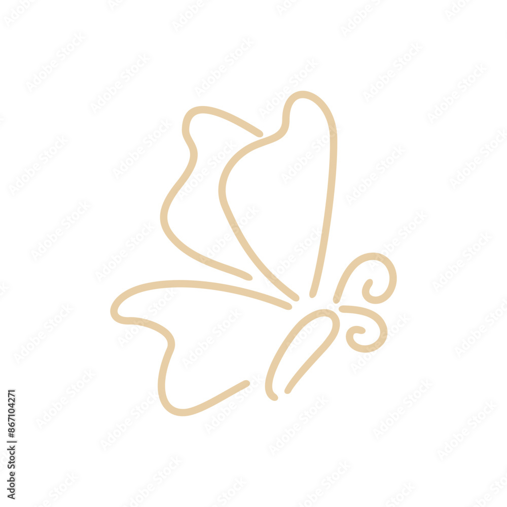 Wall mural Butterfly Line Art