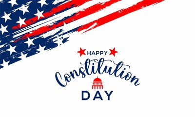 Constitution Day in United States. Holiday, celebrate annual in September 17. Citizenship Day. American Day. We the People. Poster, card, banner, background. Vector