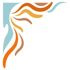 Vector Illustration of Retro Groovy Corner Border. Isolated on White Background.