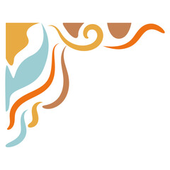 Fototapeta premium Vector Illustration of Retro Groovy Corner Border. Isolated on White Background.