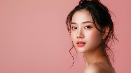 Serene Asian Beauty Showcasing Radiant Skin and Effortless Style