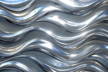 Silver abstract background with wavy pattern created with generative ai