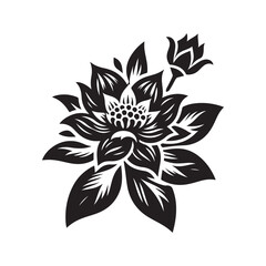 Flower silhouette vector. Flowers icon. Set of leaves silhouette of beautiful plants, leaves, plant design. Vector illustration