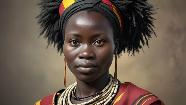 Hadzabe tribe women, Native Uganda Warrior portrait  