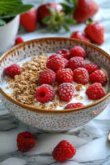 Greek Yogurt Parfait with Granola and Berries
