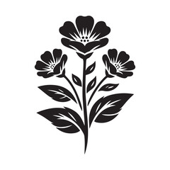 Flower silhouette vector. Flowers icon. Set of leaves silhouette of beautiful plants, leaves, plant design. Vector illustration