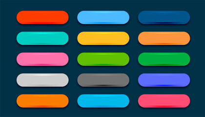 pack of web app button icons in various colors