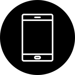 Mobile Line White Circle Black