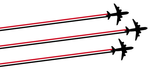 set Flying airplane with yemen flag icon. airshow celebration day symbol Template Illustration Design
