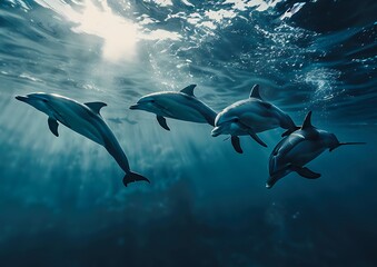 Fototapeta premium Dolphins swimming in the ocean
