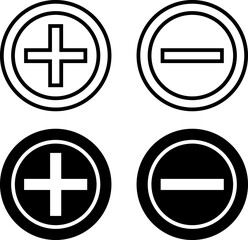 Fototapeta premium Plus And Minus Button Icon Set. Add icon vector. Subtraction icon vector