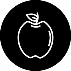 Apple Line White Circle Black