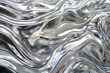 Silver abstract background with wavy pattern created with generative ai