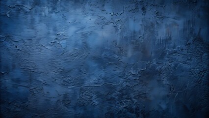 Dark, elegant, and mysterious navy blue stucco wall background with subtle grunge texture and abstract vintage undertones perfect for winter.