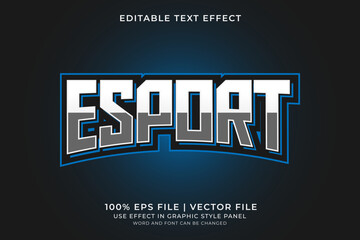 Text effect E-sport editable vector, e-sport emblem