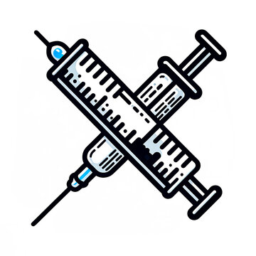 recommend clip art: Isolated vector illustration of a large syringe on a white background.