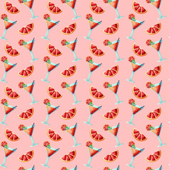 fresh summer drink pattern illustration