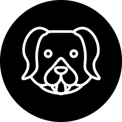 Dog Line White Corcle Black