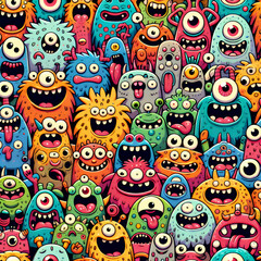 Pattern of Cute Colorful Alien
