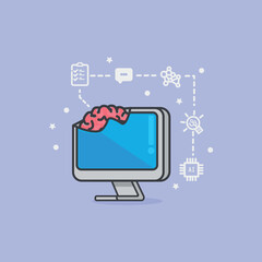 Computer Vision Cartoon in the age of artificial Intelegent Theme