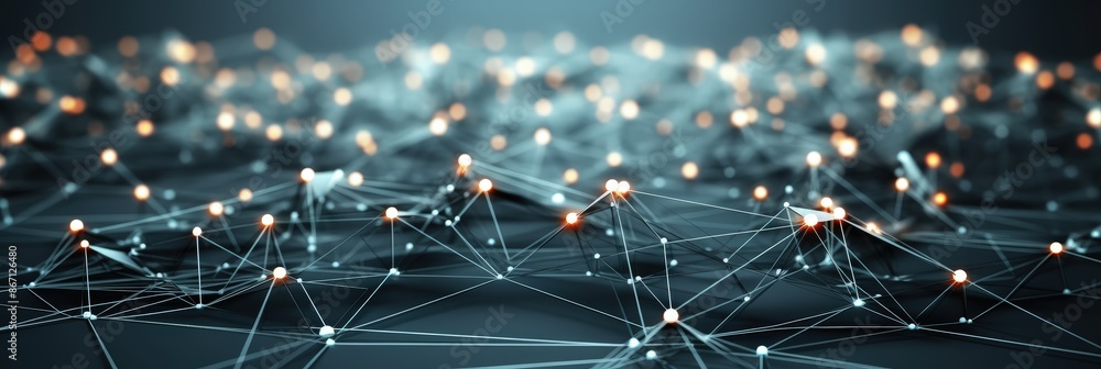 Poster abstract network of interconnected points