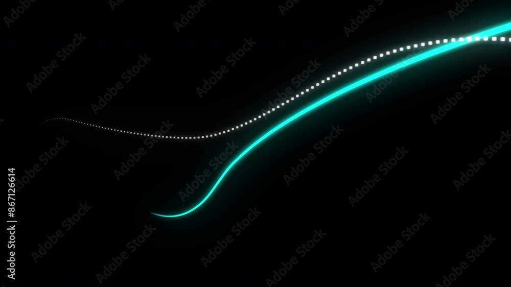 Poster Neon, art and abstract with wallpaper of lines for connection transfer, creative design and background. Texture, glow and graphic of pattern with motion for information technology, network and speed