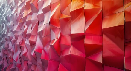Naklejka premium Geometric Red And White Wall In A Modern Building
