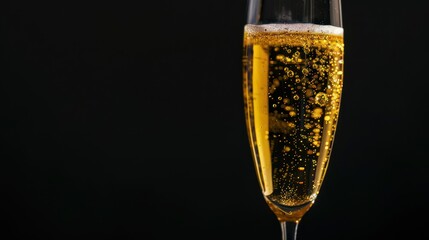 Champagne Bubbles in a Flute Glass